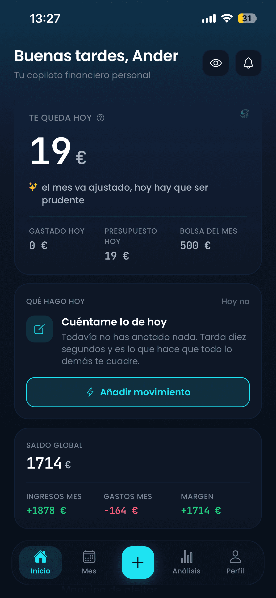Inicio de Selfyn: el presupuesto que queda para hoy